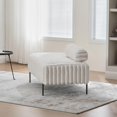 thumbnail image 2 of Kadyn 49.6" Small Loveseat with 2-Seater Small Sofa End of Bed Bench Window Ottoman Footrest and Adjustable Back, Loveseat Sofa for Living Room, Bedroom, Hallway, Small Space, Beige, 2 of 8
