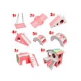 thumbnail image 1 of Pink Hamster Toy, Ecological Plate Hamster House, Hamster Seesaw And Swing, Hamster Diy Cage Accessory, For Climbing And Playing, 1 of 5