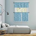 thumbnail image 5 of Light Blue Teal Kitchen Curtains Sets for Windows 24 Inch Length, Retro Botanical Abstract Art Rod Pocket Window Treatments Tier Curtains and Valances Set for Bedroom/Bathroom, 5 of 8