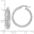 thumbnail image 2 of 14k White Gold Polished and Sparkle-Cut Inside And Out Fancy Hoop Earrings 25.79x24.35mm Hoop Earring for Women, 2 of 2