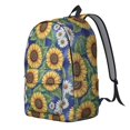 thumbnail image 2 of Sunflower and Daisy Blue Pattern Backpack for School, Cute School Bag with Adjustable Shoulder Straps and Padded Back, 15.7"x11.8"x5.5", 2 of 5