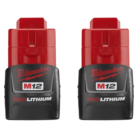 Milwaukee Red Lithium 12V 1.5 Ah Power Tool Battery for Milwaukee M12 Tools, 2 Pack