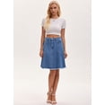 thumbnail image 7 of DARING DIVA Women's Denim A Line Flared Raw Hem Jean Skirts XX-Large Blue, 7 of 7