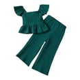 thumbnail image 3 of Cute Summer Outfits Ruffles Casual T-Shirt Tops + Pants Pants 2 Piece Outfits Girls Girls Clothes Size 2-3 Years, 3 of 7