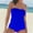 Blue, variant on Wiyuqeen Women's Strapless Tankini Sets Solid Color Off Shoulder Sweetheart Padded Beach Swimsuits Two Piece Push up Bathing Suits