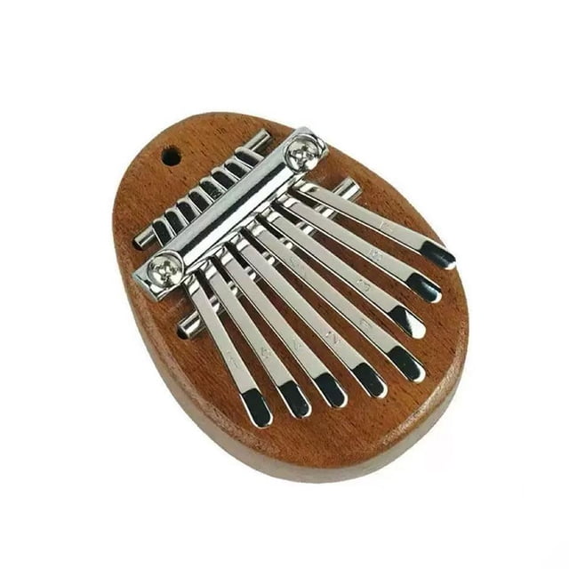 8-Key Mini Thumb Piano, Portable Kalimba Musical Instrument for Beginners, Handcrafted Wood Finger Piano with Hanging Rope for Travel and Gift, 2.17-Inch
