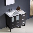 thumbnail image 4 of Fresca Torino 36" Espresso Modern Bathroom Vanity w/ Side Cabinet & Integrated Sinks, 4 of 11