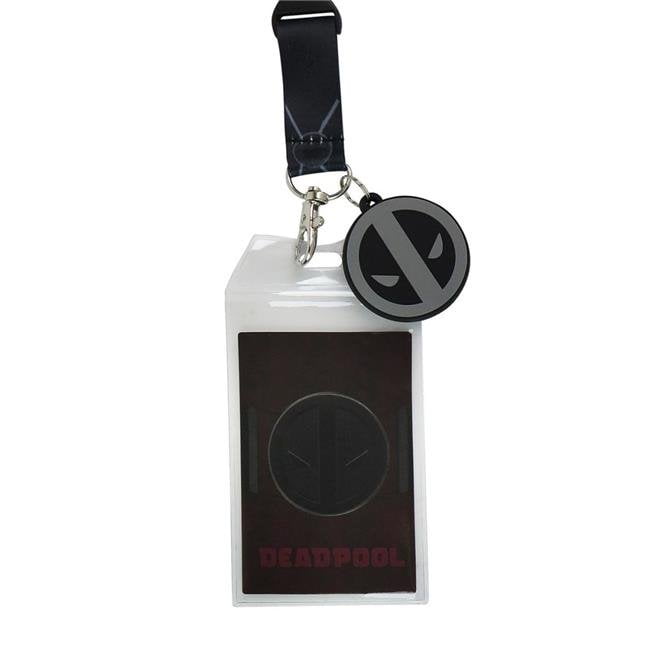 Lanyard Deadpool Logo MERC with A Mouth Black Red White 