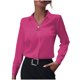 thumbnail image 3 of Tops cortos para mujer,Camisa de manga larga con solapa para mujer, color liso, informal, de poliéster, cómoda para uso diario, sopatenor, 3 of 8