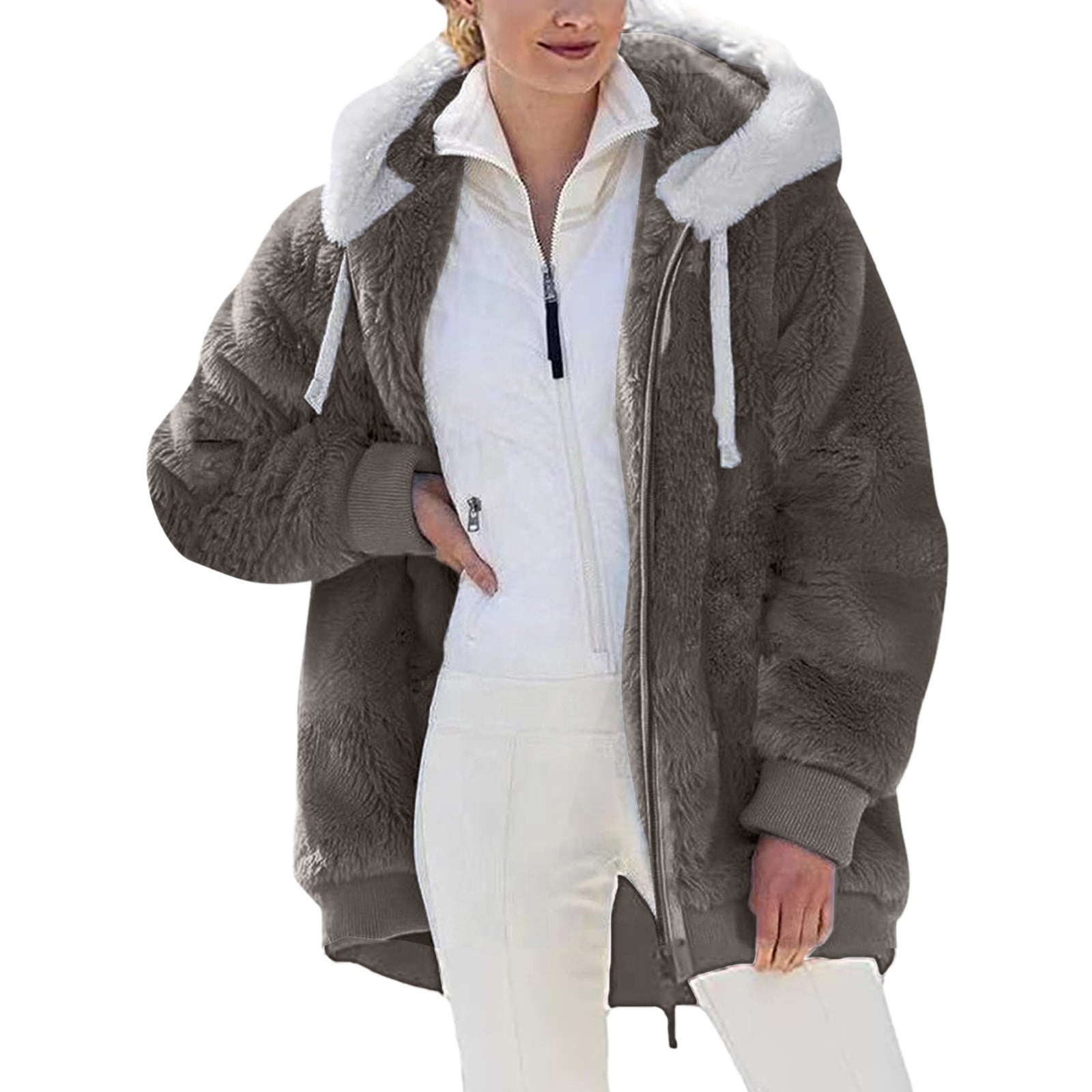 Vêtements De Neige à Capuche Fausse Fourrure Vestes Femmes Décontracté épais Court Lapin En Peluche Manteaux De Luxe Chaud Hiver Nouveau Coton Doublé Fourrure Casaco / Fourrure Et Fausse Fourrure