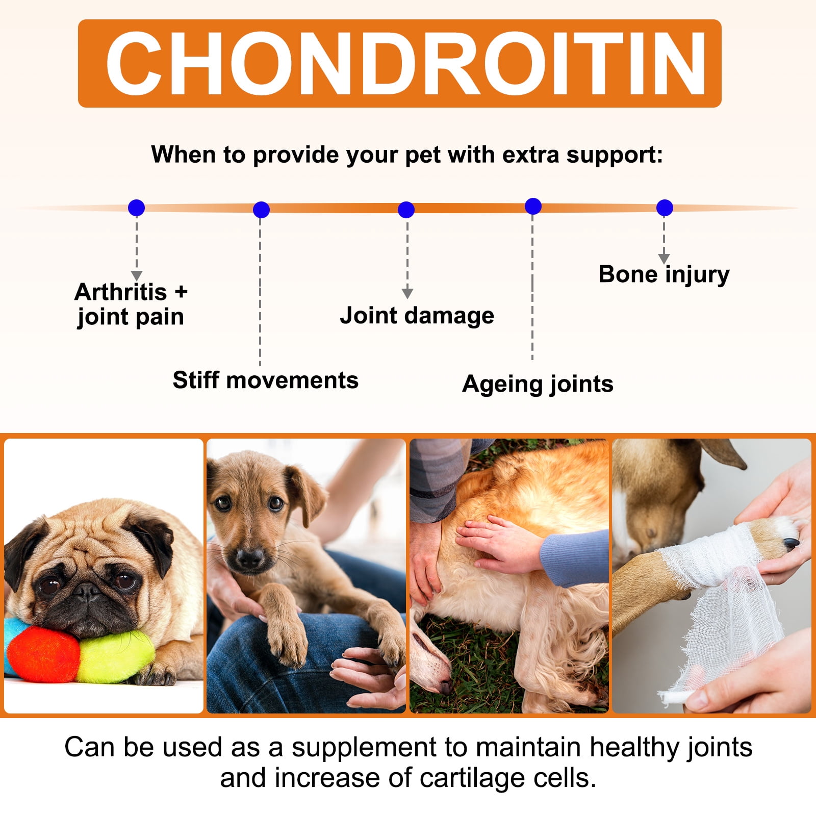 Oimmal Hip and Joint Supplement for Dogs - 60 Soft Chews(Duck Flavor) with Glucosamine Chondroitin, MSM, Help Dog Joint Health, Fresher in Smaller Packages - 5pack