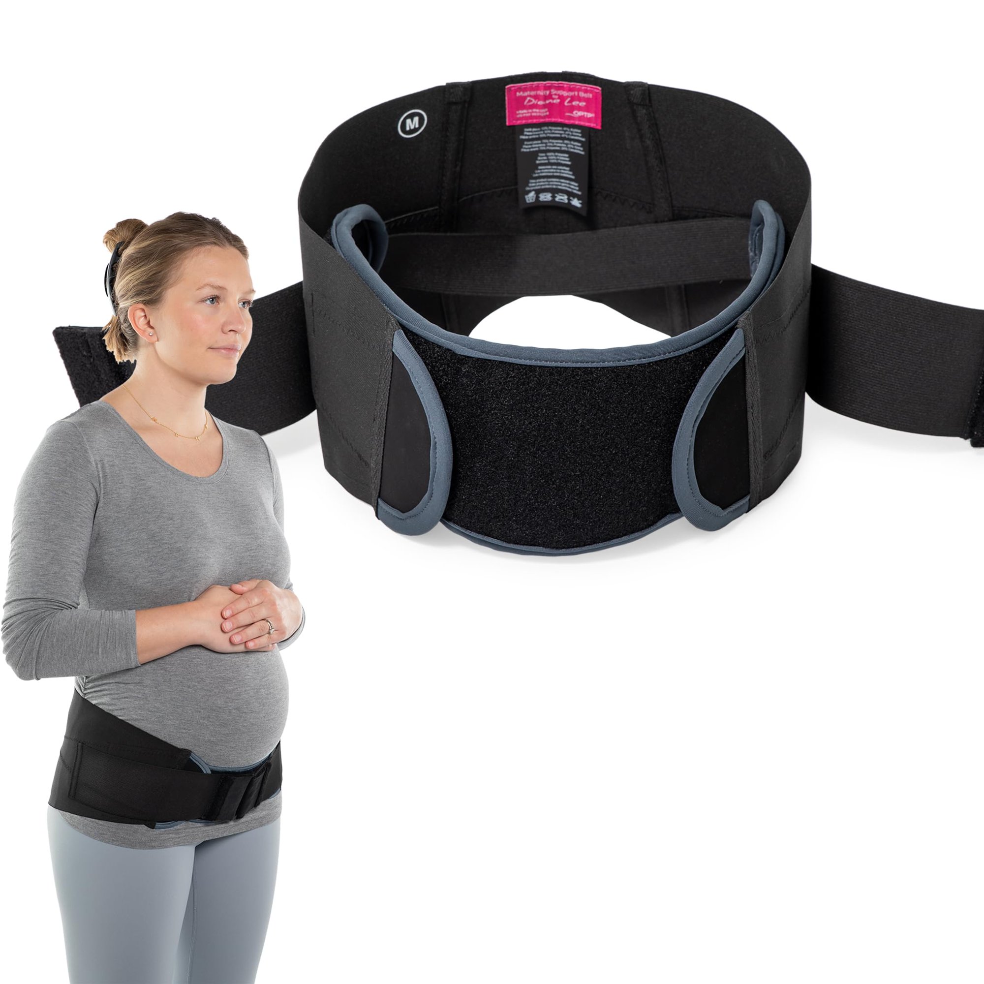 OPTP Maternity Support Belt by Diane Lee - USA Made Extra-Strong Targeted Compression Pregnancy Belts for Pelvic and Back Support During Pregnancy and/or Postpartum - (Size Large)