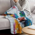 thumbnail image 3 of Abstract Cow Blanket Soft Cozy Warm Throw Blanket for Couch, Plush Fuzzy Flannel Fleece Blankets for Sofa, Farmhouse Colorful Animals Oil Painting Bed Blankets Lightweight Gifts for Women, 30"x40", 3 of 9