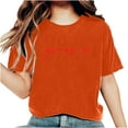 thumbnail image 2 of Basic Tops for Woman Dgankt Women's Valentine's Day Short Sleeve Monogram Printed Solid Color Top Short Sleeve Crew Neck Top/Shirt, 2 of 6