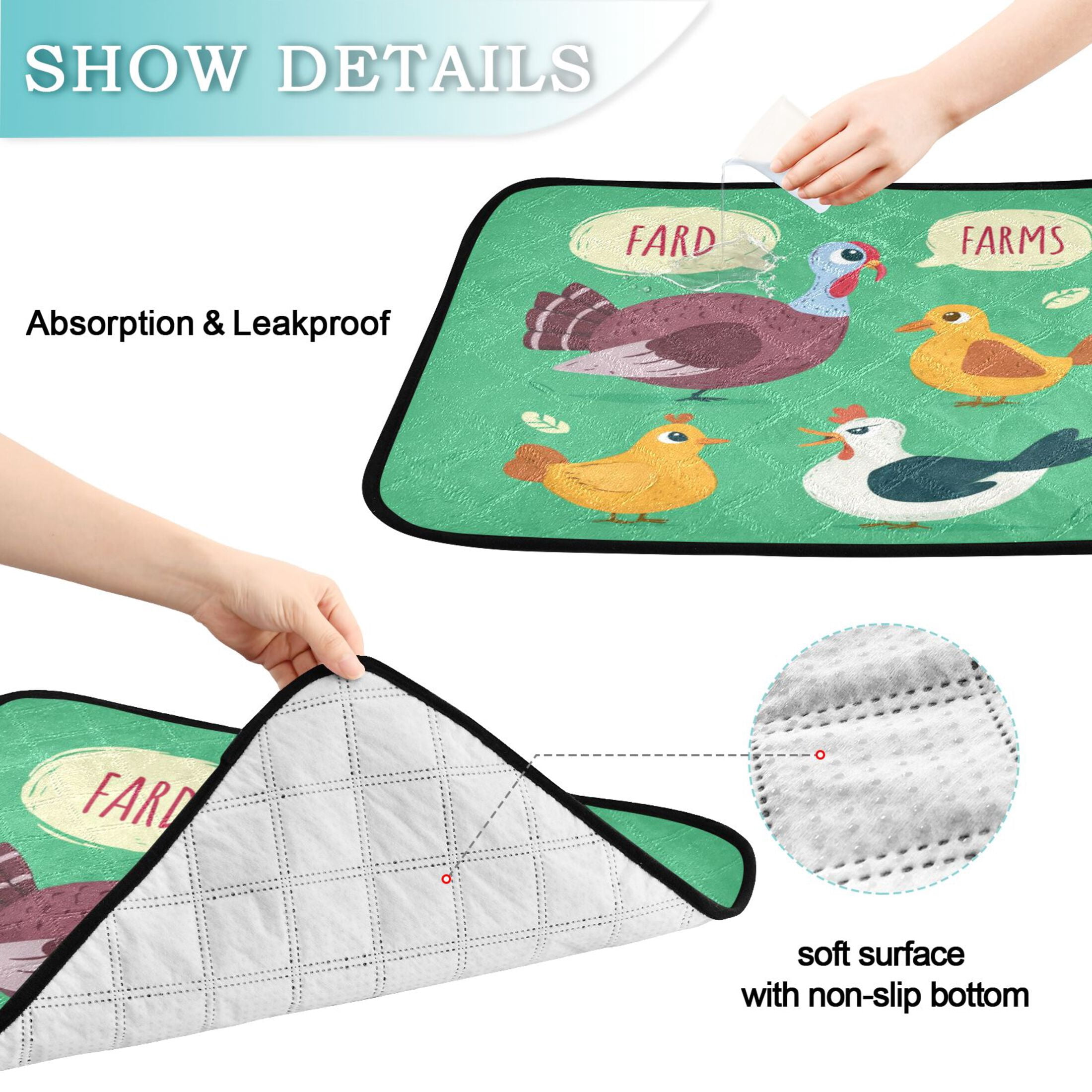 IAUYY Washable Pee Pads for Dogs Smallx3 Absorbent and Leak-Proof Non-Slip Reusable Puppy Pee Pads for Dogs Applicable to Playpen Potty Crate Speech Bubble