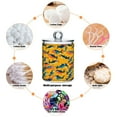 thumbnail image 6 of Yayeee 2 Pack Qtip Holder Bathroom Cotton Swab Canister with Lid Clear Dispenser Set, Yellow Sardines Pattern, 6 of 6