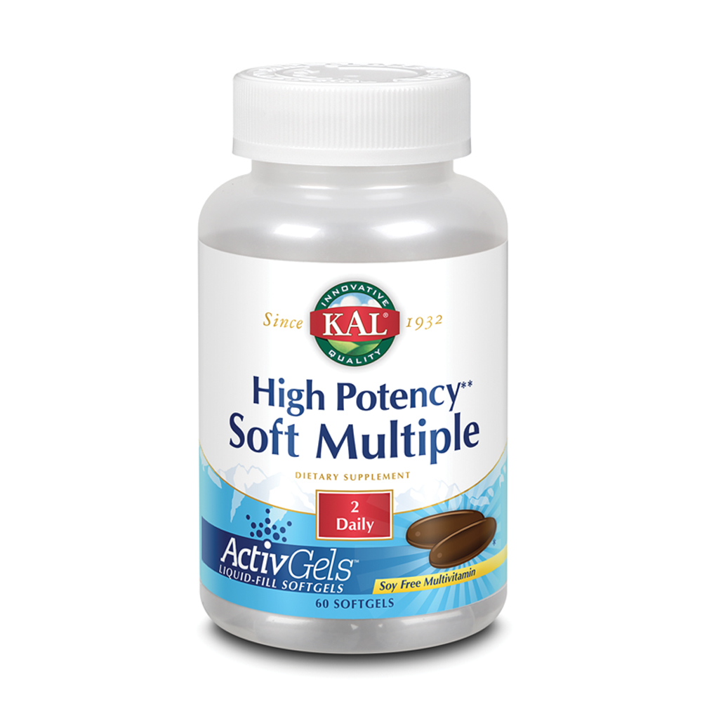 KAL High Potency Soft Multiple ActivGels Soft Gel Multivitamins for Men & Women Rice Bran