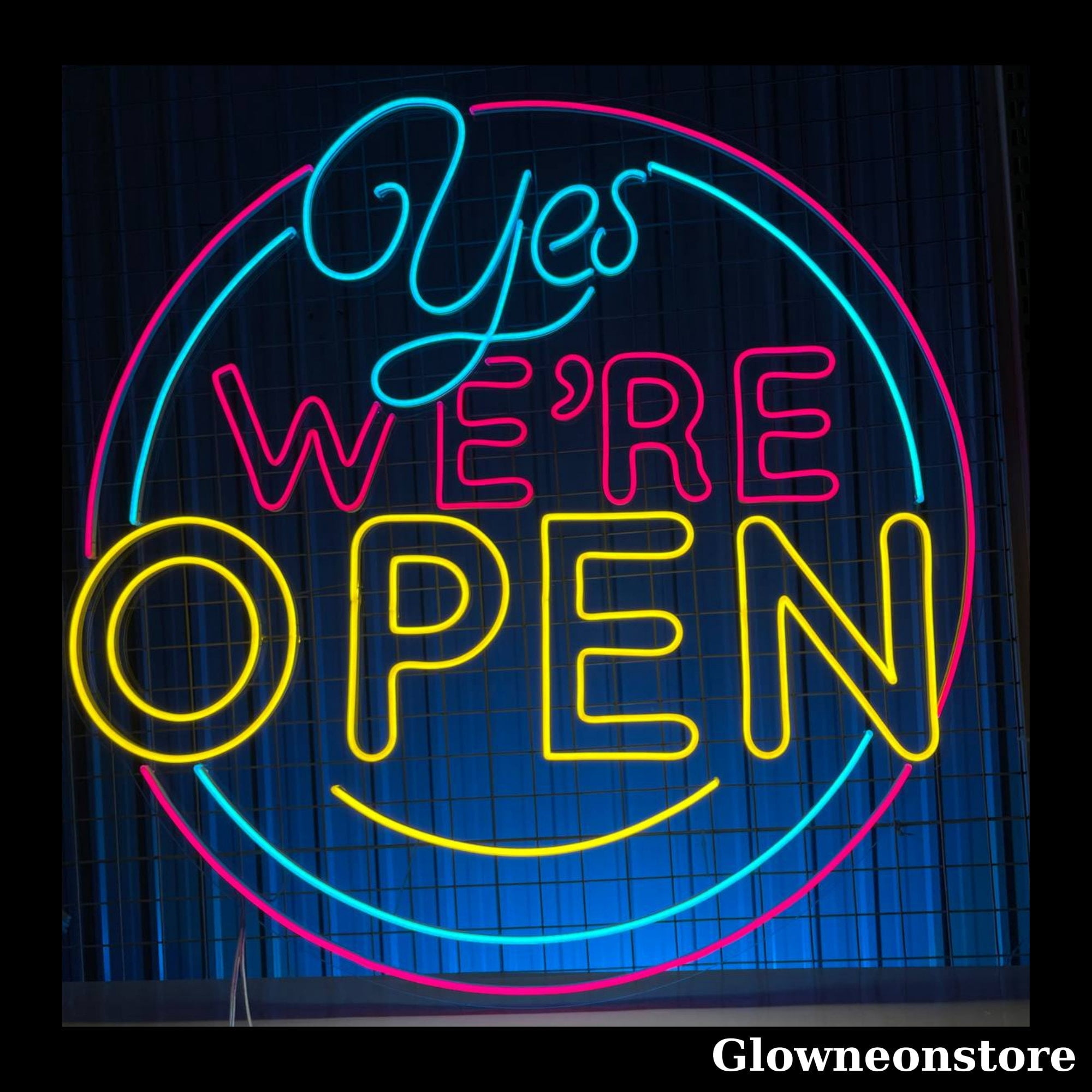 Glowneon Yes We’re Open Neon Sign, Open Sign Led Light, Open Coffee Shop Decor, Welcome Sign