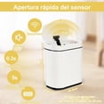 thumbnail image 2 of Botes de Basura,8L Cubo De Basura Automático Con Sensor Para Baño,Cubo de Basura de Plástico,Botes de Basura Inteligente,inteligente con tapa,para Inodoro (Blanco con borde negro), 2 of 7