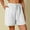 White, variant on IDALL Linen Shorts Running Shorts Women Casual Solid High Waist Cotton And Linen Shorts Womens Elastic Waist Summer Shorts Spandex Shorts Women Summer Shorts Brown L
