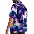 thumbnail image 3 of Robot Unicorn Attack Men's Hawaiian Short Sleeve Printed Button Down Poplin Casual Summer Beach Shirt, Unisex, 3 of 6