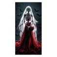 thumbnail image 2 of Halloween Door Cover Decoration, Large Vintage Scary Witch Halloween Front Door Banner Tapestry, Polyester Door Hanging Backdrop for Porch Entryway Party Indoor Outdoor Holiday Decor, 35 x 71 in, 2 of 9