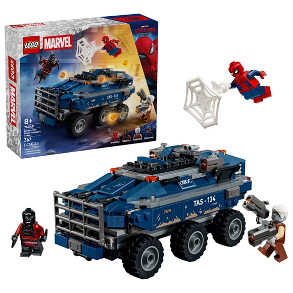 LEGO Marvel Spider-Man Prison Transport Chase - Super Hero Building Toy for Boys & Girls, Ages 8+ - Includes 4 Minifigures - Spider-Man Toy for Fans - Gift for Birthdays - 76349