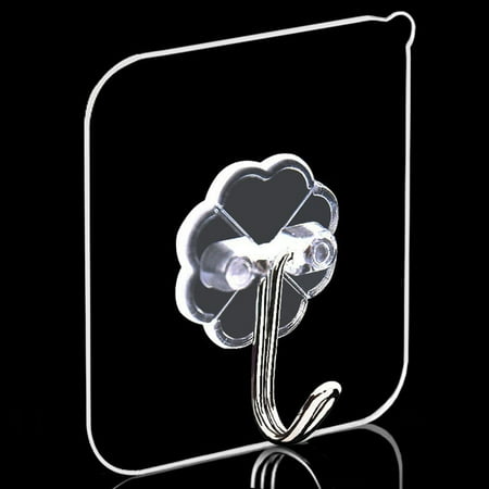 

Transparent Hooks Sticky Hooks Wall Mounted Space Saving for Tile Home Use