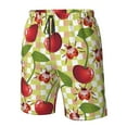 thumbnail image 5 of Kll Cherries And Ladybirds Men'S Casual Summer Beach Shorts Hawaiian Shorts With Pockets-3x-Large, 5 of 9