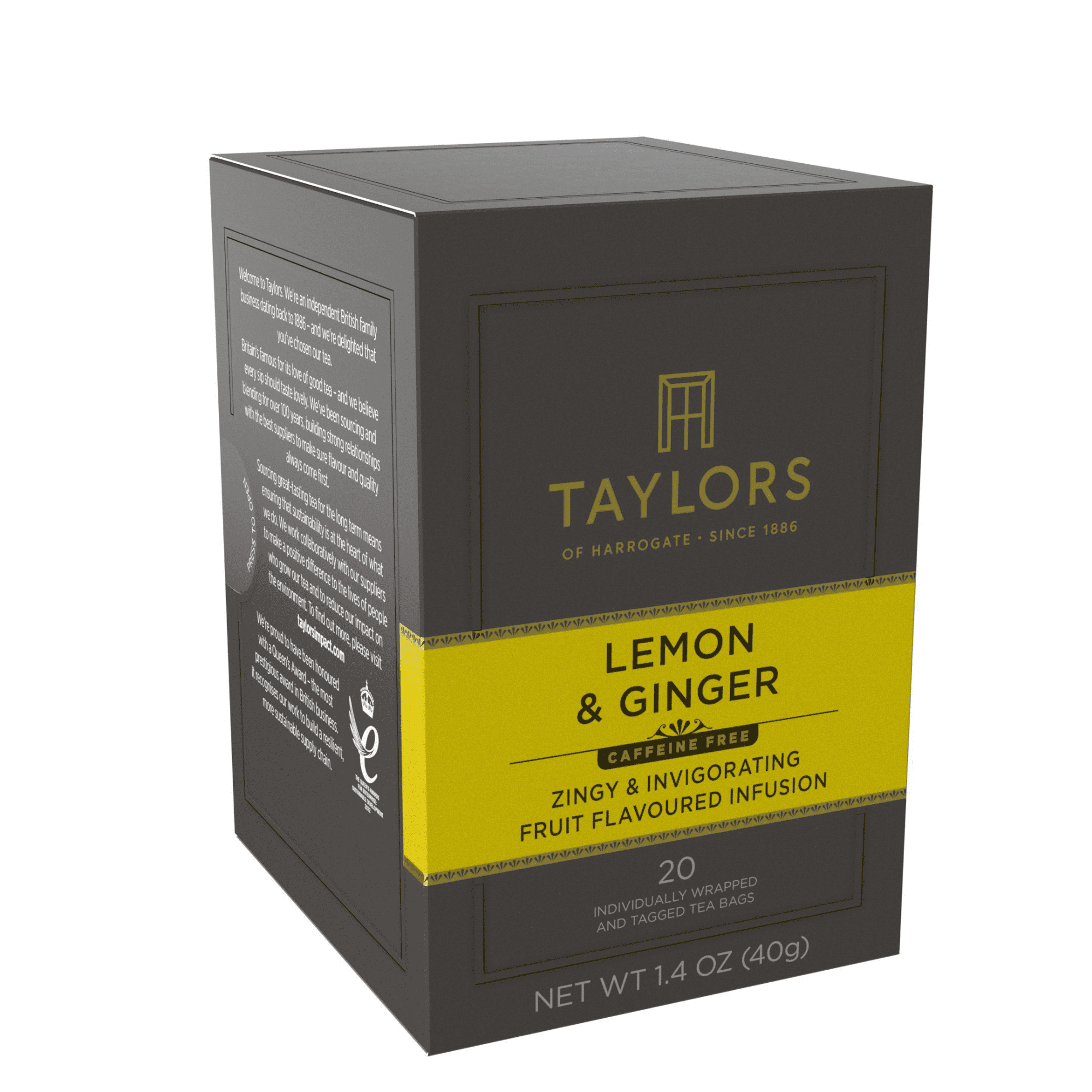 Taylors of Harrogate Lemon & Ginger, Herbal Tea, 20 ct - Walmart.com