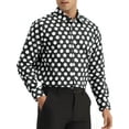thumbnail image 4 of INSPIRE CHIC Polka Dots Formal Shirts for Men's Point Collar Long Sleeves Dress Shirt L Black, 4 of 5