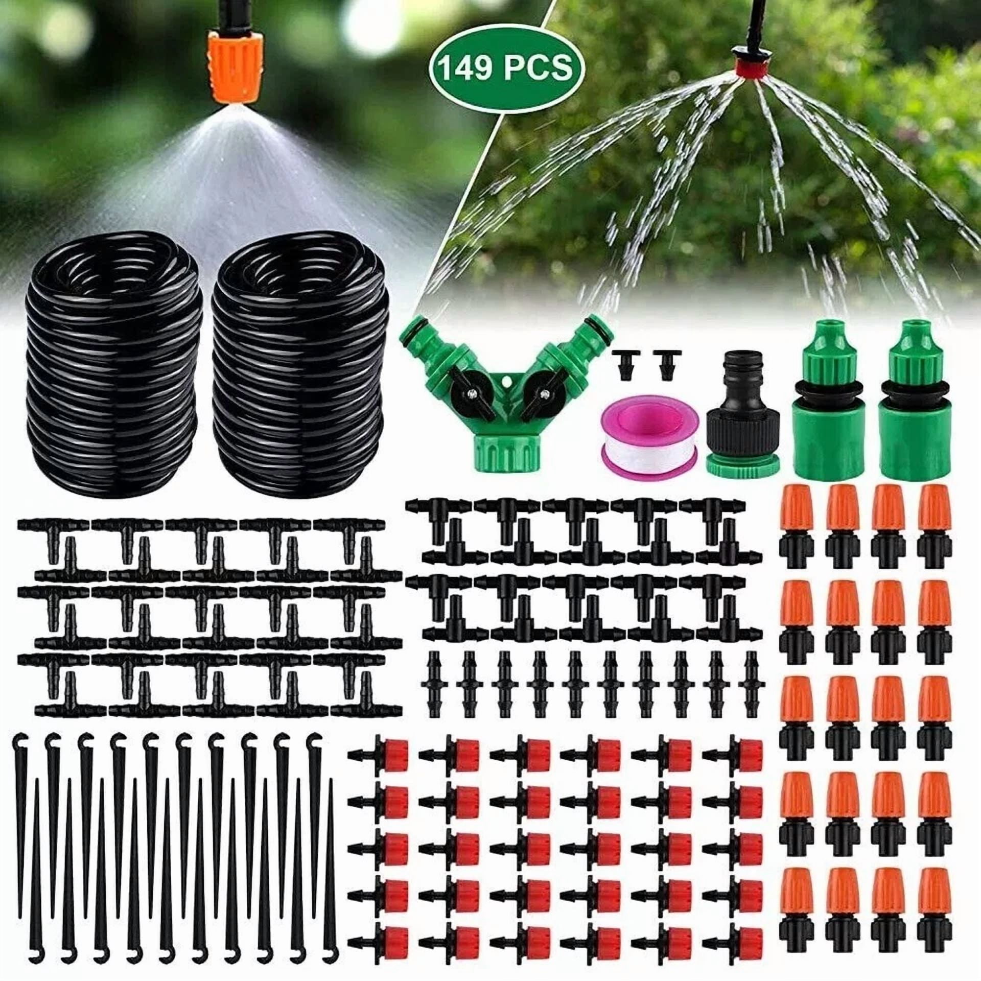 PURELY- 100Ft Drip Irrigation System Garden Plant Self Watering Hose Micro Sprinkler Kit