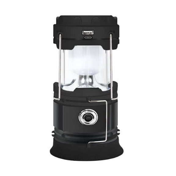 DISEN Solar Portable LED Emergency Lantern USB Rechargeable Super Bright Tent Lamp with Power Bank Batteries,200LM (1 PACK)