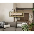thumbnail image 2 of Cal Lighting Palencia 5-Light Square Chandelier with Organza Shade in Oak/Black, 2 of 5
