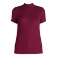 thumbnail image 3 of Time and Tru Women's Short Sleeve Mock Neck, Sizes S-XXXL, 3 of 9