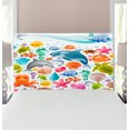 thumbnail image 1 of Tropical Animals Headboard, Diving Sea Fauna Pattern Marine Objects Whale Corals Underwater, Upholstered Decorative Metal Bed Headboard with Memory Foam, Twin Size, Multicolor, by Ambesonne, 1 of 4