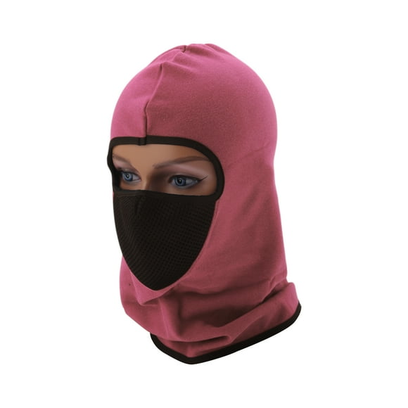 Máscara Facial Todo Incluido de Bargains Únicos Poliéster Patrón Panal Mantener Caliente Transpirable Rojo Rosa 1 Pcs
