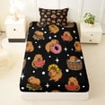 thumbnail image 3 of Erosebridal Kids Cute Capybara With Food Twin Sheet Sets 3pcs,Cartoon Animal Bedding For Boys Girls,Ultra Soft Home Decor, 3 of 5