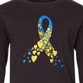 thumbnail image 4 of Inktastic Down Syndrome Awareness Blue and Yellow Hearts Ribbon Long Sleeve Youth T-Shirt, 4 of 5