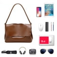 thumbnail image 6 of HUISZJ Shoulder Bag, Tote Handbag with Adjustable Strap, PU Leather Crossbody Bag for Travel Commute Work (Brown), 6 of 7