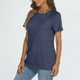 thumbnail image 7 of AherBiu Womens Short Sleeve Tops Crewneck Summer Casual Loose T Shirts Stretchy Comfy Basic Top Tees, 7 of 7