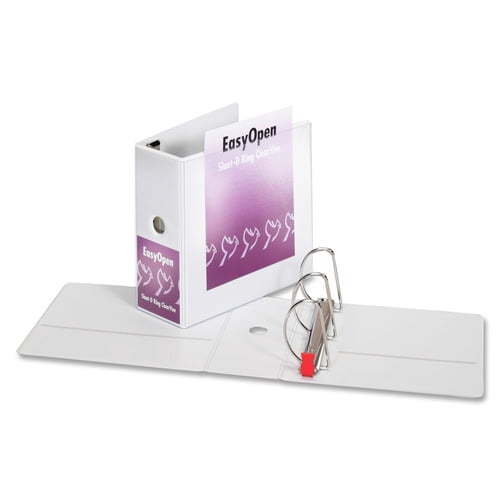 Cardinal 10350CB Premier 3 Easy Open Locking Slant D Ring 5 in. Capacity ClearVue Binder - White