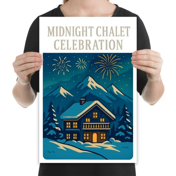 Winter Lodge Scene - Cabin Decor Enthusiast - 13x19 Poster Print - Holiday Style
