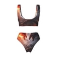 thumbnail image 2 of Honeii Fire Sky Dragon Print Women’s Bikini Set,Two Piece Swimsuit Bathing Suits,Stylish High Elasticity Swimwear for Beach and Pool, 2 of 7
