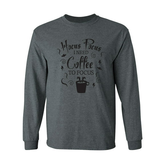 Hocus Pocus I Need Coffee Adult Long Sleeve T-shirt
