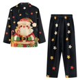 thumbnail image 7 of FOR U DESIGNS Christmas Santa Claus Pajamas Set Long Sleeve Sleepwear Womens Set of 2 Size M Button Down Nightwear Soft Pj Loungewear with Pockets Jogger Winter, 7 of 7