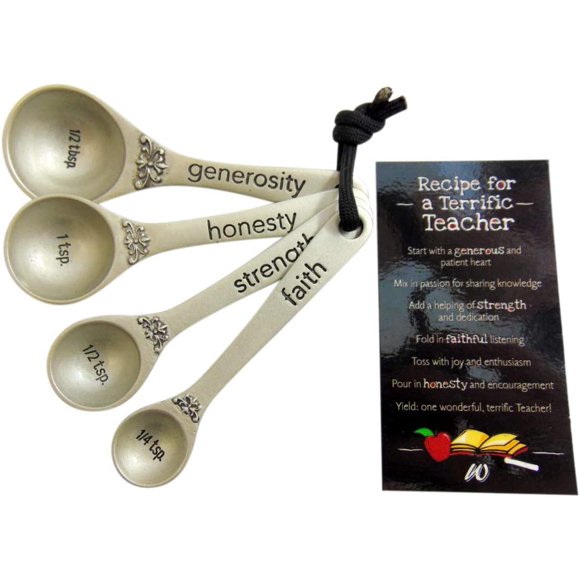 SHIQI-Teacher Appreciation Recipe Measuring Spoons Set Thank You Present for Teachers Gift Boxed