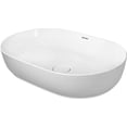 thumbnail image 1 of Duravit 037960-0Hole Luv 23-5/8" Oval Ceramic Vessel Bathroom Sink - White / White Satin, 1 of 7