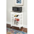 thumbnail image 4 of Linon Corbari 4-Tier Mobile Serving Cart with Stainless Steel Top, 22.75" Length, White, 4 of 17