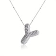 thumbnail image 2 of Couvertures Jetées Collier Lettre Incrusté de Cuivre Creux Collier Pendentif Alphabet Diamant, 2 of 4